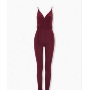burgundy one-piece